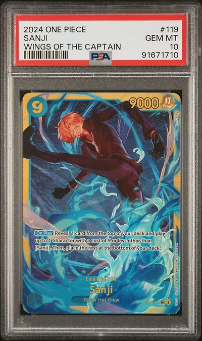 2024 One Piece Op06-wings Of The Captain 119 Sanji PSA 10