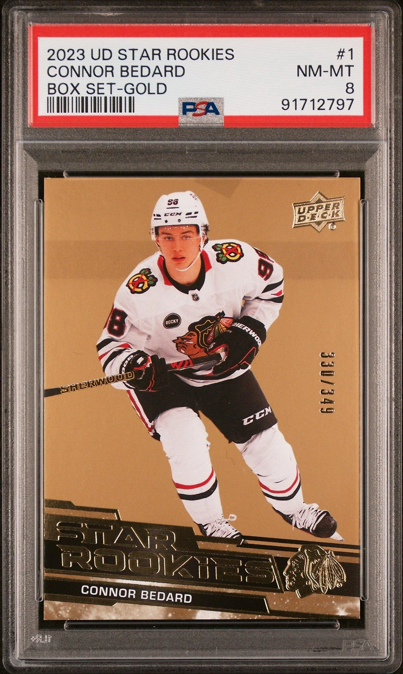 2023 Upper Deck Nhl Star Rookies Box Set 1 Connor Bedard Gold PSA 8