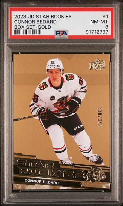 2023 Upper Deck Nhl Star Rookies Box Set 1 Connor Bedard Gold PSA 8