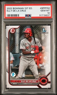 2022 Bowman 1st Edition Bppf50 Elly De La Cruz PSA 10