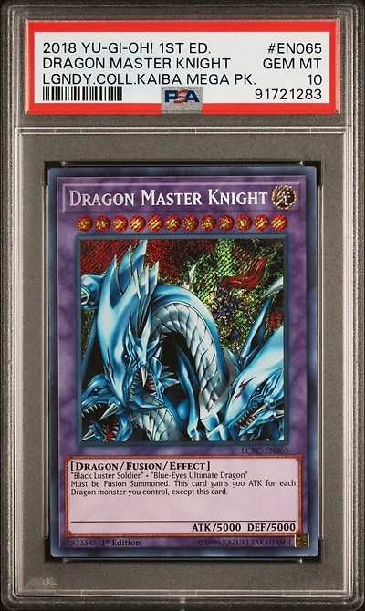 2018 Yu-gi-oh! Legendary Collection Kaiba Mega Pack En065 Dragon Master Knight PSA 10