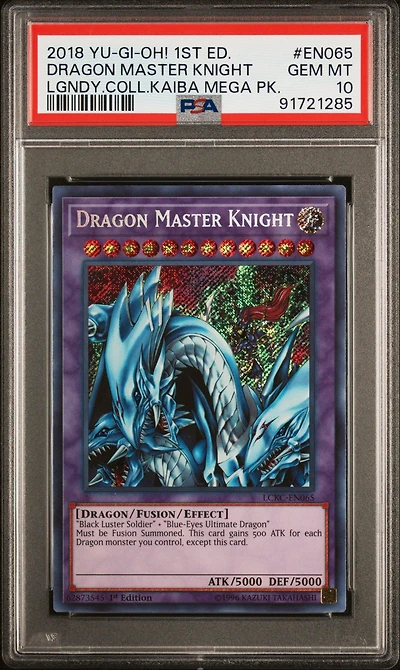 2018 Yu-gi-oh! Legendary Collection Kaiba Mega Pack En065 Dragon Master Knight 1st Edition PSA 10