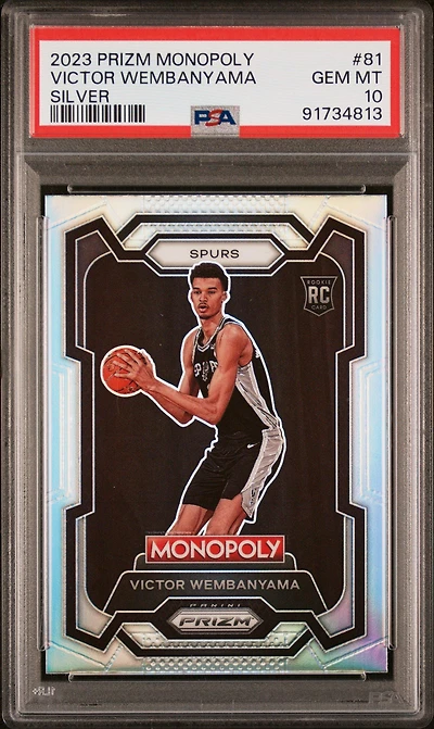 2023 Panini Prizm Monopoly 81 Victor Wembanyama Silver PSA 10