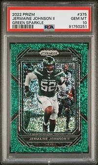2022 Panini Prizm 375 Jermaine Johnson Ii Green Sparkle PSA 10