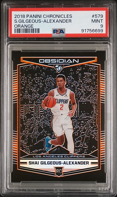 2018 Panini Chronicles 579 Shai Gilgeous-alexander Orange PSA 9