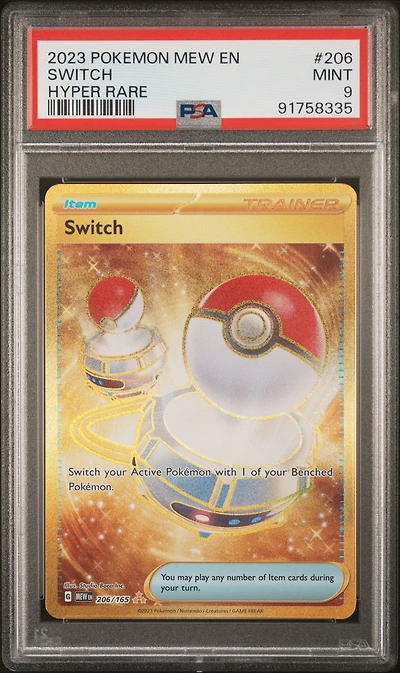 2023 Pokemon Mew En-151 206 Switch Hyper Rare PSA 9