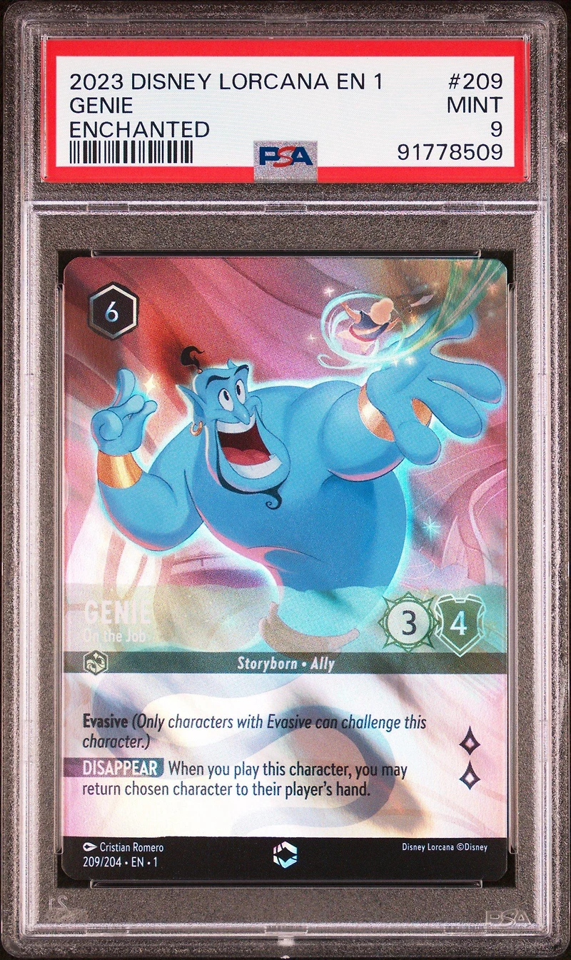 2023 Disney Lorcana En 1-the First Chapter 209 Genie PSA 9
