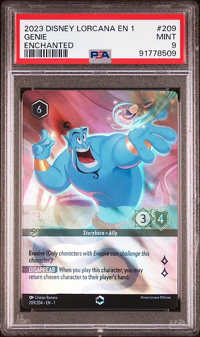 2023 Disney Lorcana En 1-the First Chapter 209 Genie PSA 9