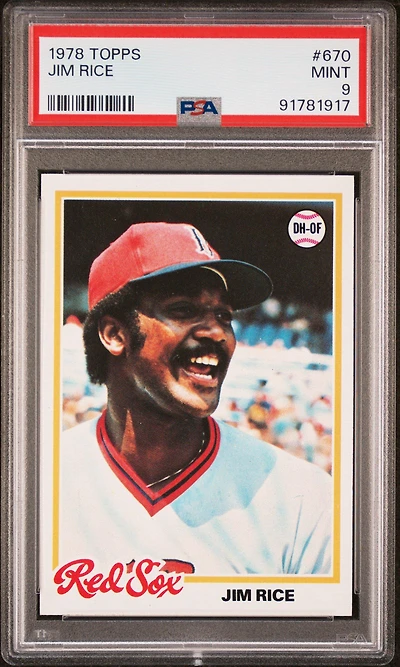 1978 Topps 670 Jim Rice PSA 9
