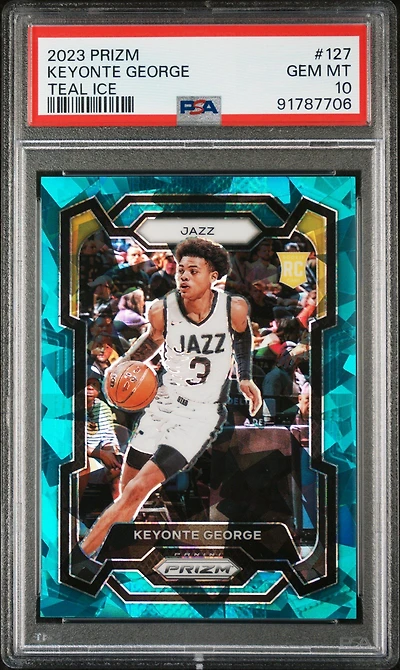 2023 Panini Prizm 127 Keyonte George Teal Ice PSA 10