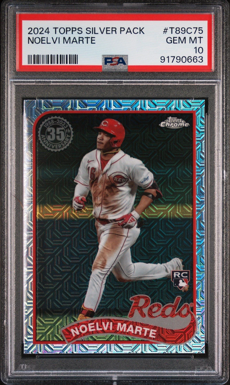 2024 Topps Silver Pack 1989 Chrome Promo T89c75 Noelvi Marte PSA 10