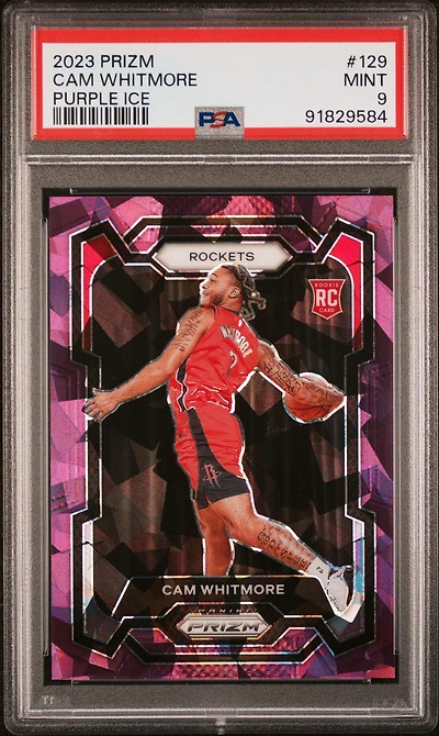 2023 Panini Prizm 129 Cam Whitmore Purple Ice PSA 9