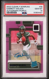 2022 Panini Clearly Donruss 56 Garrett Wilson Autograph-purple PSA 10