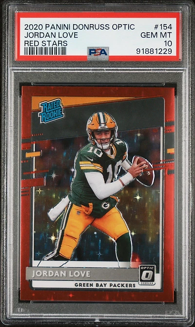 2020 Panini Donruss Optic 154 Jordan Love Red Stars PSA 10