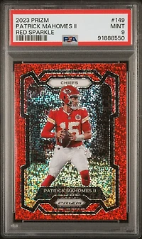 2023 Panini Prizm 149 Patrick Mahomes Ii Red Sparkle PSA 9