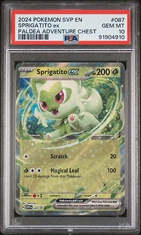 2024 Pokemon Svp En-sv Black Star Promo 087 Sprigatito Ex Paldea Adventure Chest PSA 10