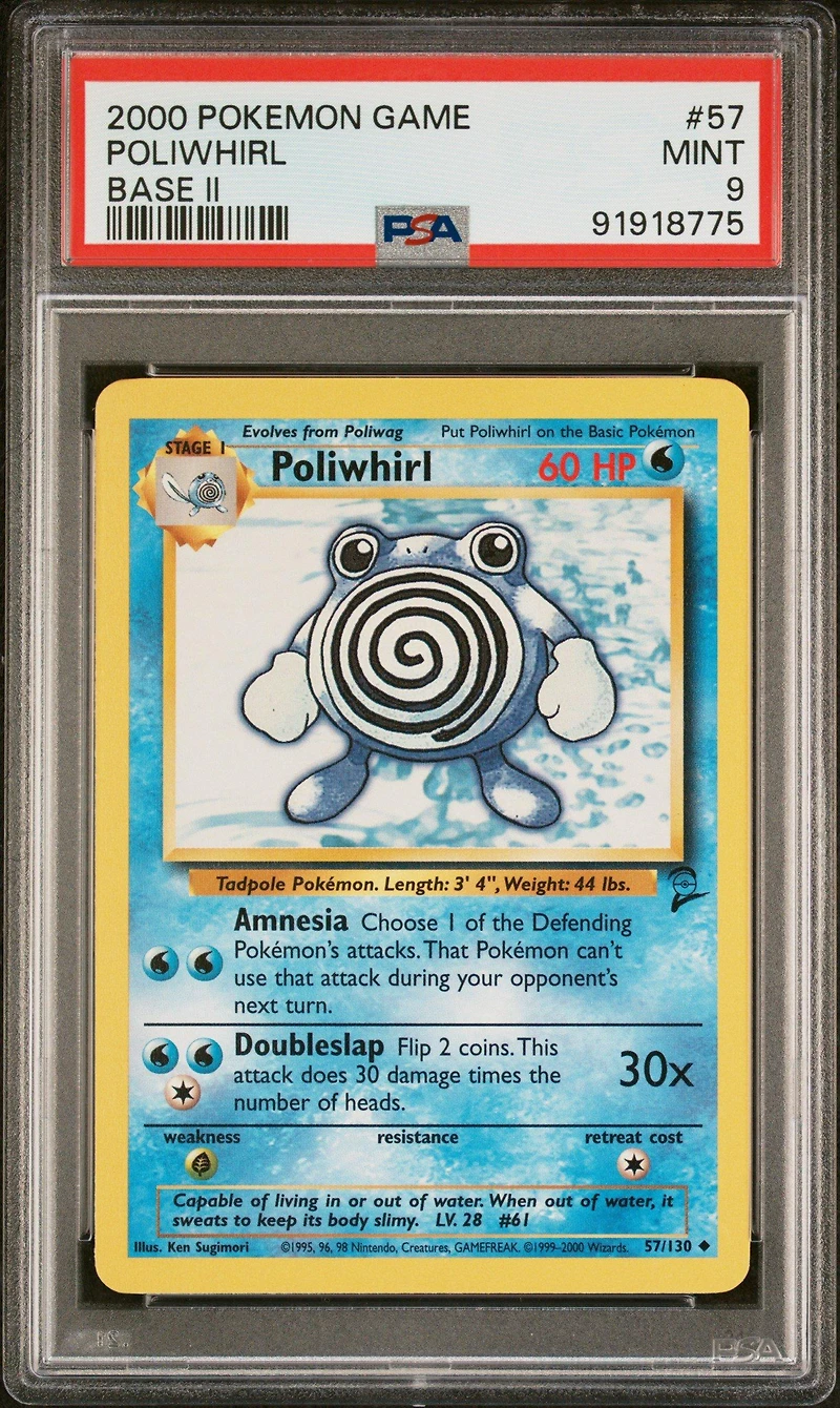 2000 Pokemon Game Base Ii 57 Poliwhirl PSA 9