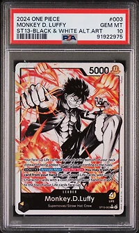 2024 One Piece Ultra Deck-the Three Brothers Monkey D. Luffy Black & White Alternate Art PSA 10