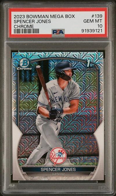 2023 Bowman Mega Box Chrome 139 Spencer Jones PSA 10