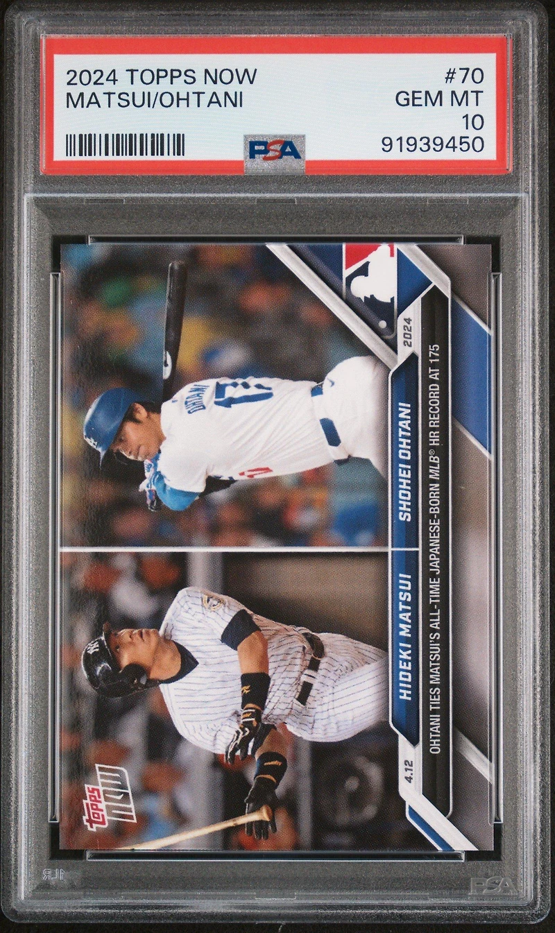 2024 Topps Now 70 Hideki Matsui\shohei Ohtani PSA 10
