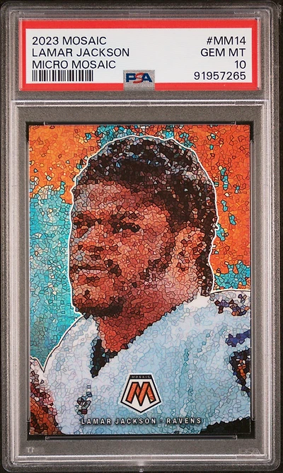 2023 Panini Mosaic Micro Mosaic Mm14 Lamar Jackson PSA 10