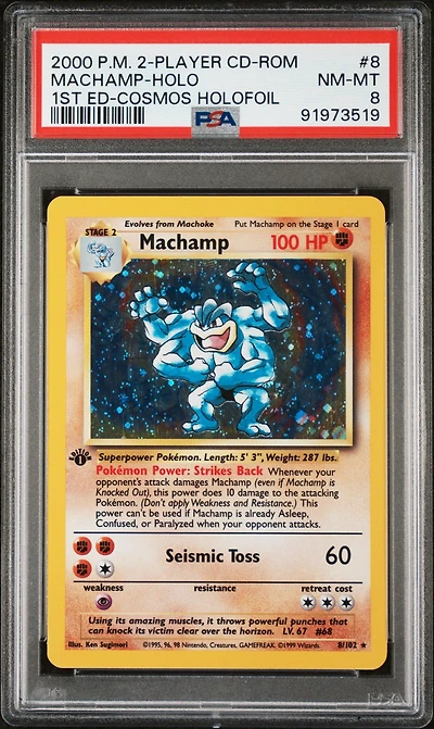 2000 Pokemon 2-player Cd-rom Starter Set 8 Machamp PSA 8