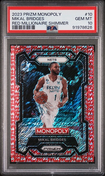 2023 Panini Prizm Monopoly 10 Mikal Bridges PSA 10