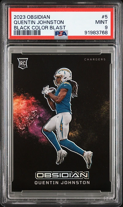 2023 Panini Obsidian Black Color Blast 5 Quentin Johnston PSA