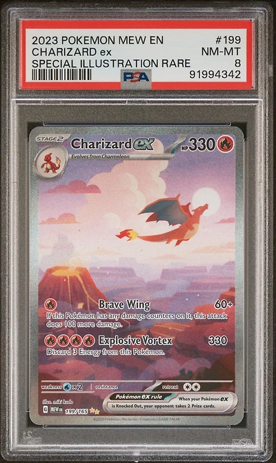 2023 Pokemon Mew En-151 199 Charizard Ex Special Illustration Rare PSA 8