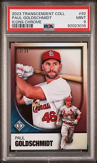 2023 Topps Transcendent Collection Transcendent Icons Chrome 92 Paul Goldschmidt PSA 9