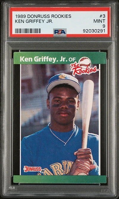 1989 Donruss Rookies 3 Ken Griffey Jr. PSA 9