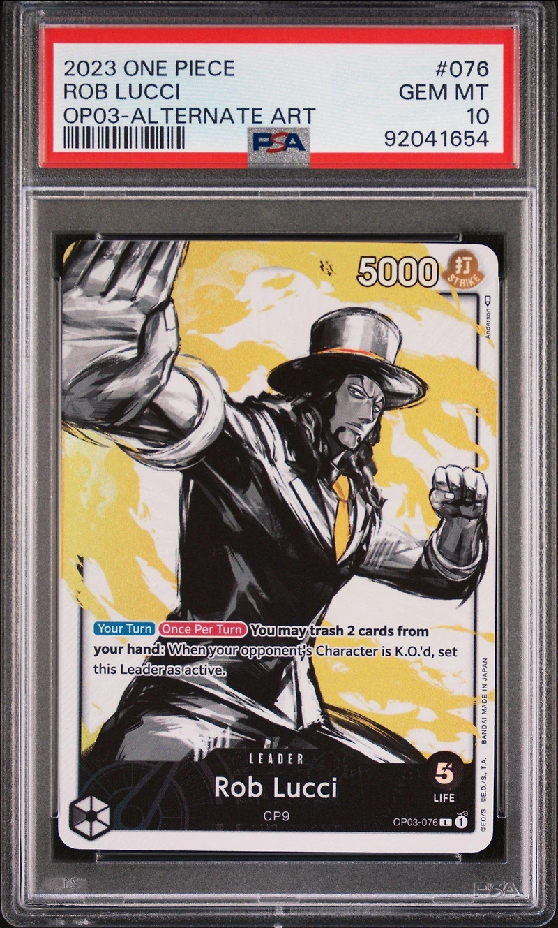 2023 One Piece Pillars Of Strength 076 Rob Lucci PSA 10
