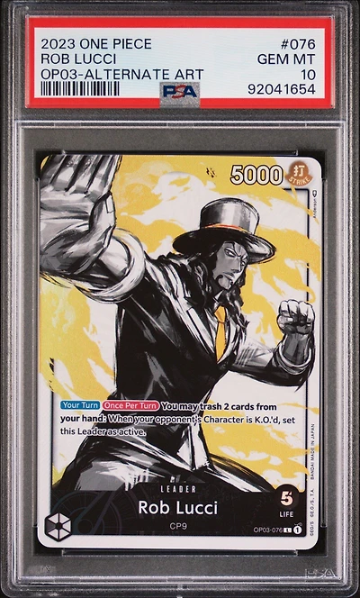 2023 One Piece Pillars Of Strength 076 Rob Lucci PSA 10