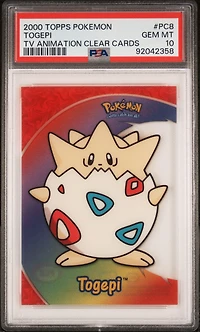 2000 Topps Pokemon Tv Animation Clear Cards Pc8 Togepi PSA 10
