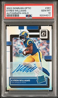 2022 Panini Donruss Optic 281 Kyren Williams Autograph-holo PSA 10