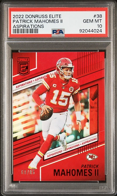 2022 Panini Donruss Elite 38 Patrick Mahomes Ii Aspirations PSA 10