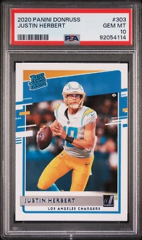 2020 Panini Donruss 303 Justin Herbert PSA 10