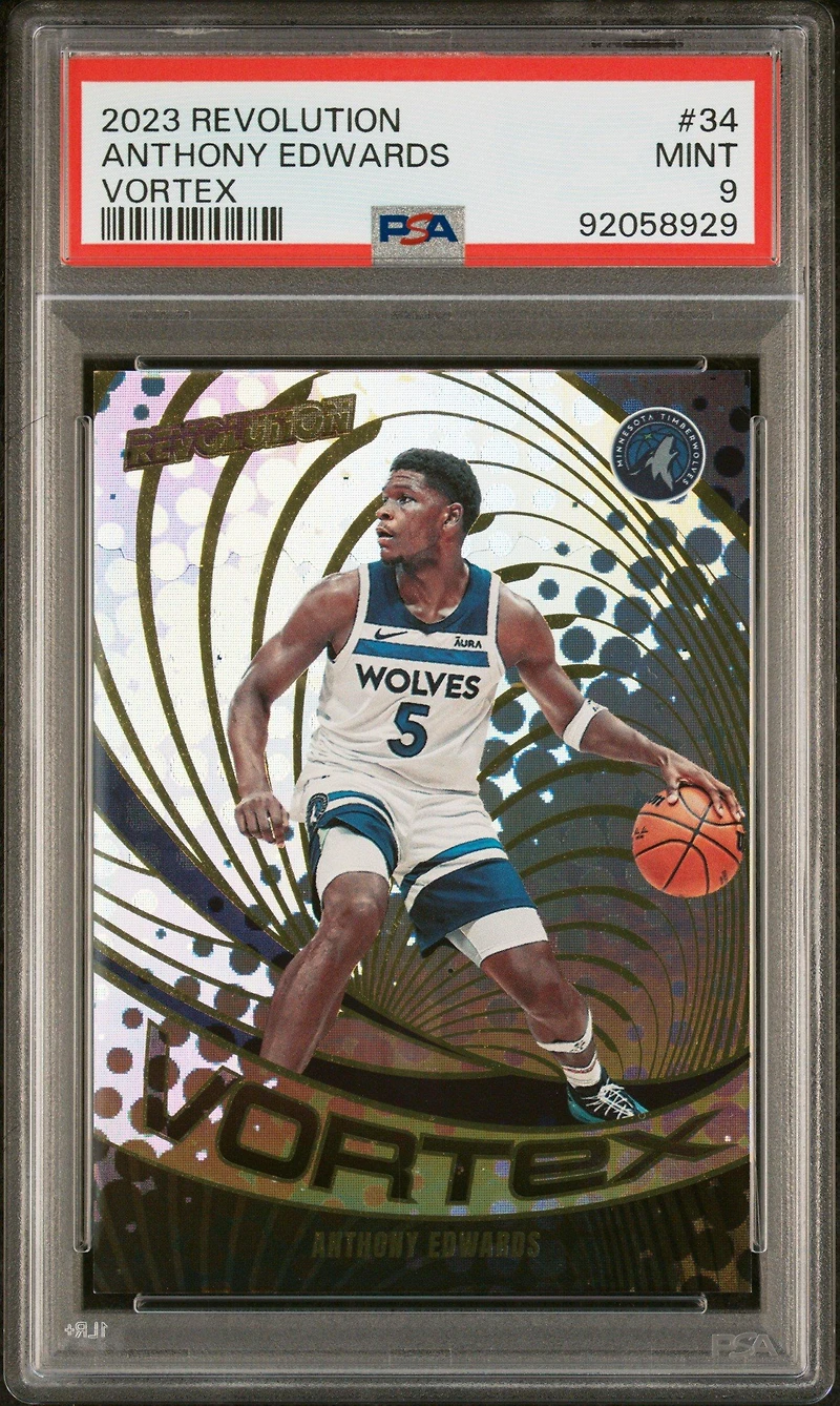 2023 Panini Revolution Vortex 34 Anthony Edwards PSA 9
