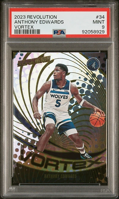 2023 Panini Revolution Vortex 34 Anthony Edwards PSA 9