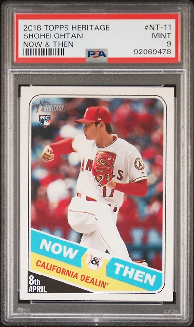 2018 Topps Heritage Now & Then Nt-11 Shohei Ohtani PSA 9