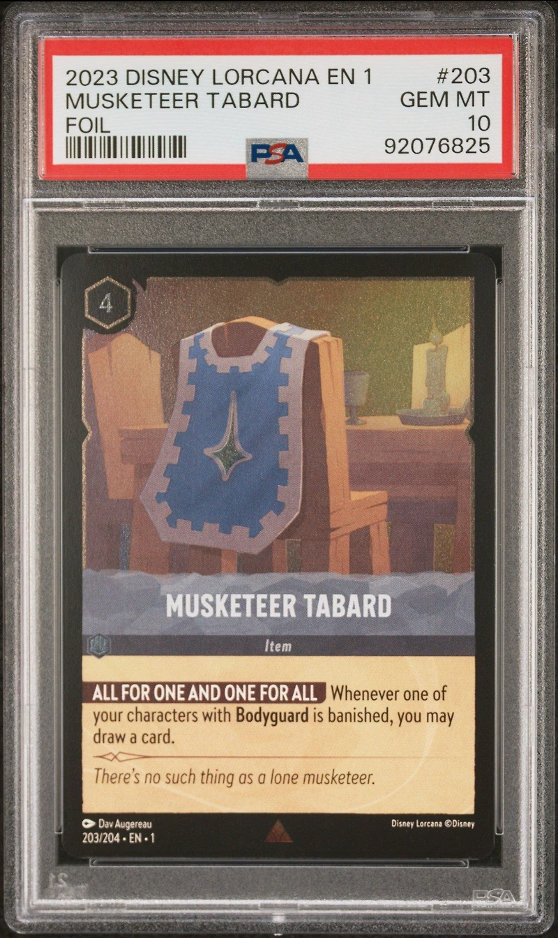 2023 Disney Lorcana En 1-the First Chapter 203 Musketeer Tabard Foil PSA 10