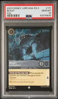 2023 Disney Lorcana En 2-rise Of The Floodborn 171 Beast - Forbidding Recluse Foil PSA 10