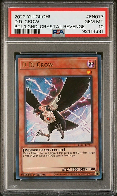 2022 Yu-gi-oh! Battles Of Legend: Crystal Revenge En077 D.d. Crow 1st Edition PSA 10
