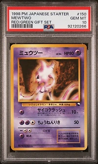 1998 Pokemon Japanese Red/green Gift Set 150 Mewtwo PSA 10