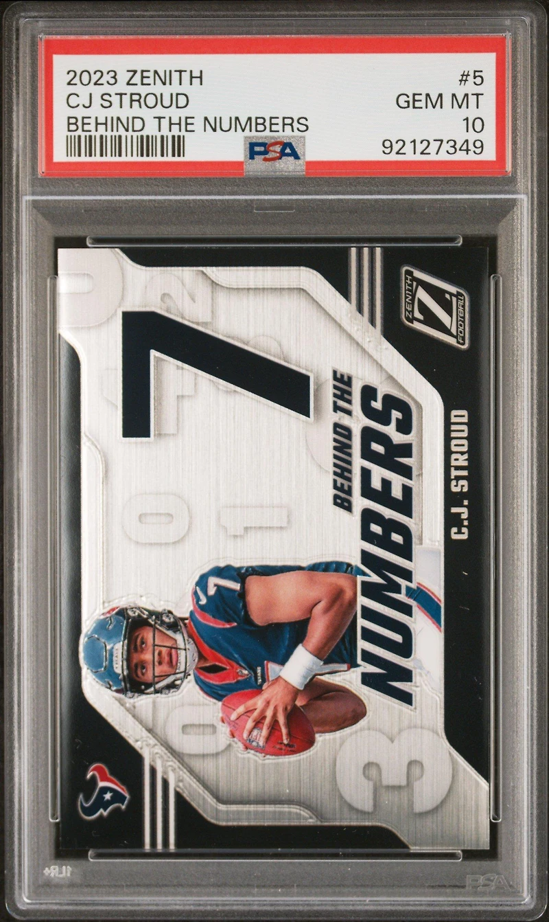 2023 Panini Zenith Behind The Numbers 5 Cj Stroud PSA 10