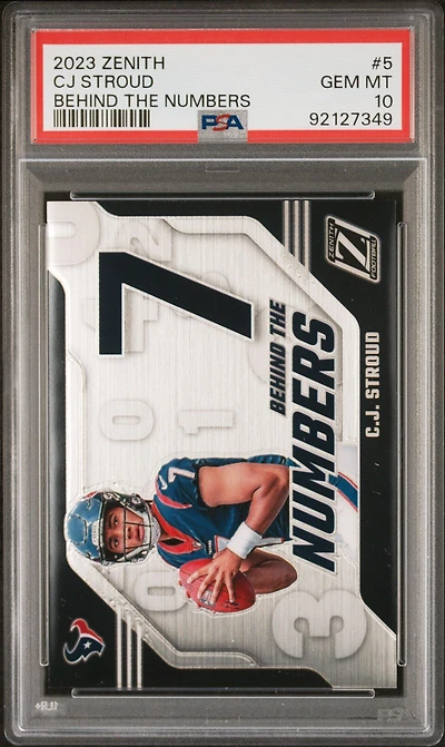 2023 Panini Zenith Behind The Numbers 5 Cj Stroud PSA 10
