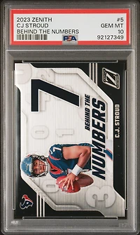 2023 Panini Zenith Behind The Numbers 5 Cj Stroud PSA 10