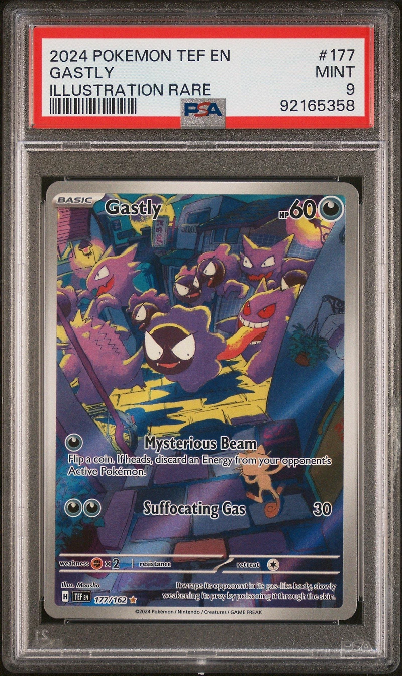 2024 Pokemon Tef En-temporal Forces 177 Gastly PSA