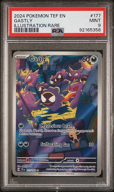 2024 Pokemon Tef En-temporal Forces 177 Gastly PSA