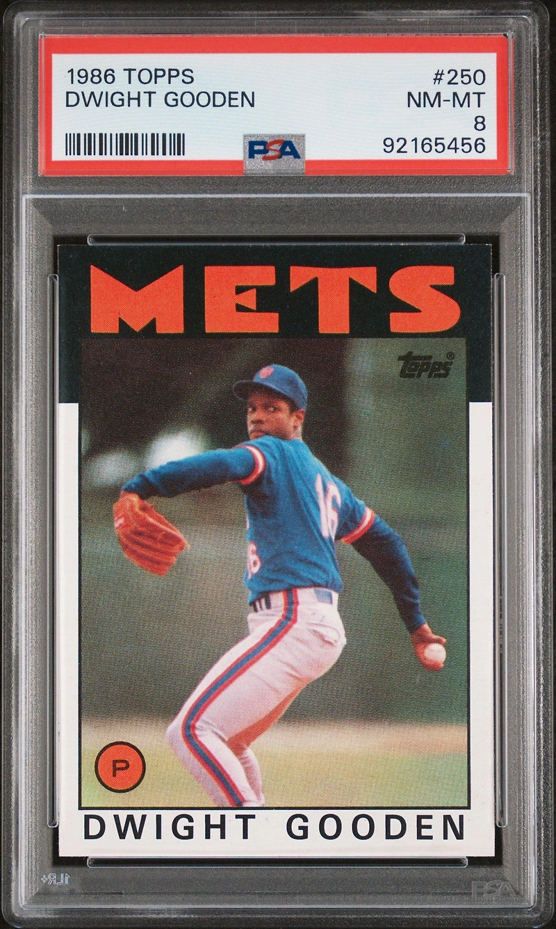 1986 Topps 250 Dwight Gooden PSA 8
